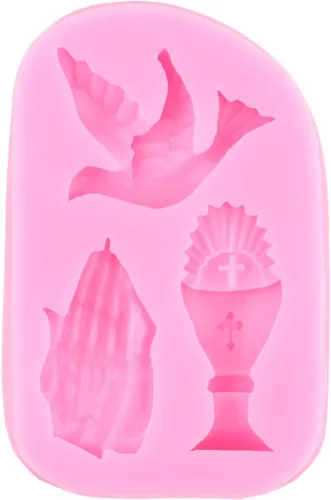 Miniatura 3 de ZiXiang Molde de silicona cruzada para comunión, cáliz, paloma, fondant, molde de bautismo para bautismo, fiesta, decoración de pasteles, decoración