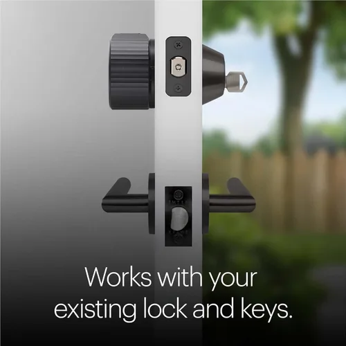 Miniatura 2 de August Home Cerradura inteligente Wi-Fi negra mate y teclado inteligente, cerradura de puerta sin llave para puerta de entrada delantera, ideal