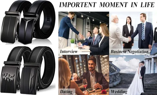 Miniatura 6 de Ratchet Belt for Men, Mens BeltGenuine Leather Belt with Automatic Slide Buckle