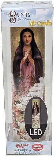 Miniatura 4 de Vela de oración devocional sin llama LED St Philomena