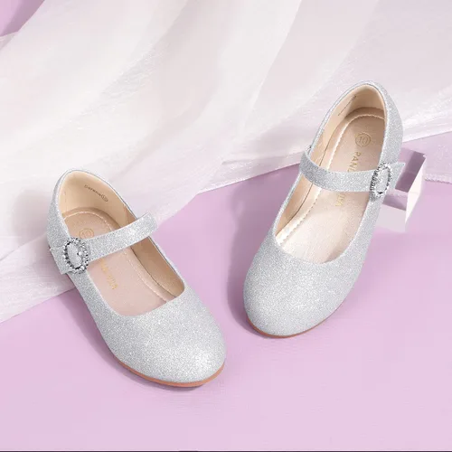 Miniatura 5 de PANDANINJIA Sarena - Zapatos de vestir para niñas con diamantes de imitación para niña de flores, bailarina, zapatos planos Mary Jane para bodas