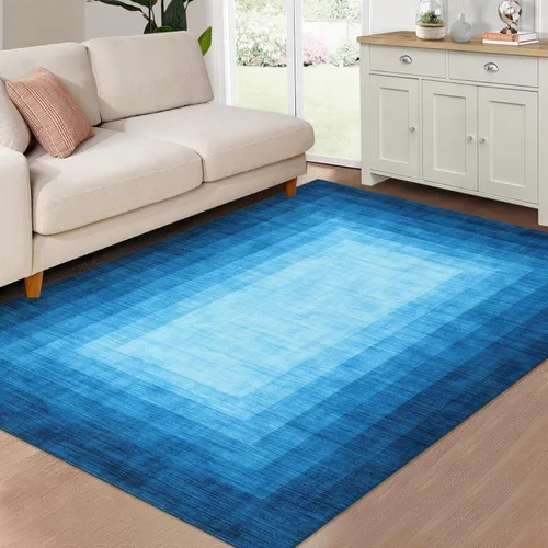 Miniatura 10 de WESTLOOM Alfombra de pasillo de 2 x 6 pies, lavable, moderna, con bordes, antideslizante, resistente a las manchas, borde geométrico, alfombra