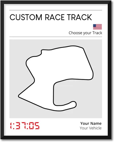 Miniatura 10 de Póster personalizable para pista de carreras, impresión personalizable hecha a mano, estilo 1, impresión metálica negra de 8 x 10 pulgadas