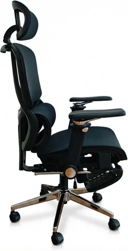 Miniatura 3 de Silla de oficina ergonómica avanzada de malla con soporte lumbar ajustable, reposacabezas y reposabrazos 3D, edición Pro (negro, pp)