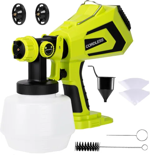 Rociador de pintura inalámbrico para batería Ryobi de 18 V, pistola rociadora de pintura para pintura de casa, contenedor de 40.6 fl oz de pintura