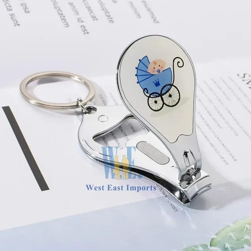 Miniatura 4 de Baby Shower Blue Boy Llavero Favores (12 piezas) Cortauñas y abrebotellas Regalo para invitados, Azul/Ft