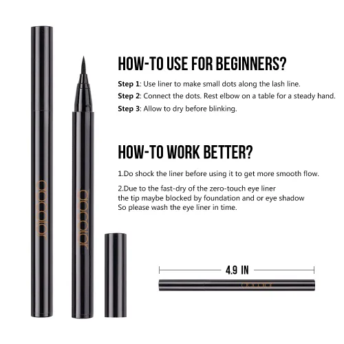 Miniatura 3 de Docolor Delineador de ojos impermeable súper delgado y duradero, delineador de ojos líquido gel marrón