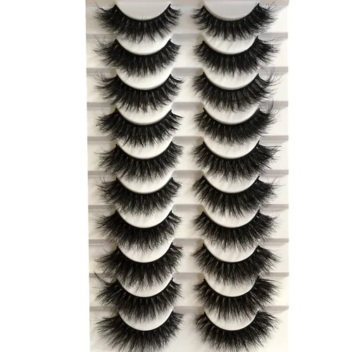 Miniatura 14 de Pestañas postizas marrones, pestañas naturales, ojo de gato, pestañas de banda transparente, pestañas esponjosas, paquete de 8 pares