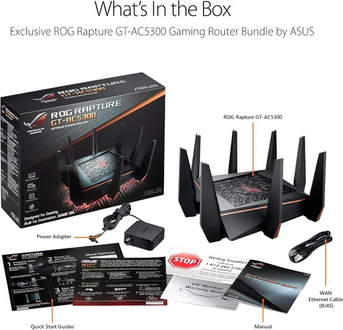 Miniatura 5 de ASUS ROG Rapture Wifi Gaming Router (GT-AC5300) - Router inalámbrico TRI Band Gigabit, CPU de cuatro núcleos, acelerador de juegos WTFast, 8 puertos