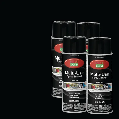 Miniatura 57 de Pintura en aerosol, 12 onzas, paquete de 6 (mezcla de colores cálidos: blanco brillante, rojo rubí, naranja, amarillo, marrón, negro brillante)