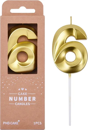 Miniatura 57 de PHD CAKE Velas de cumpleaños de 2 números de 7 cm de oro con diamantes, velas de número dorado, velas de número para pastel, celebración de fiesta