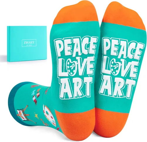 Zmart Calcetines artísticos novedosos, regalos divertidos para artistas, regalos de arte para mujeres y hombres, regalos para profesores de arte,