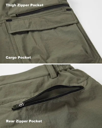 Miniatura 5 de EKLENTSON Pantalones cortos para hombre con bolsillos, ligeros, de secado rápido (sin cinturón)