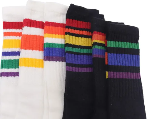 Miniatura 2 de Xiyadun Calcetines deportivos unisex de algodón para niños pequeños y niños pequeños (0-7 años), Arcoiris (Rainbow)