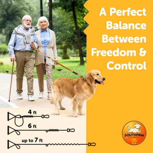 Miniatura 4 de Correa elástica para perro con absorción de golpes de 4 a 7 pies para Golden Retreivers con hebilla de cinturón de seguridad y mango acolchado
