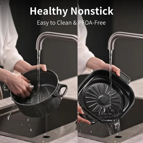 Miniatura 8 de N74SNA - Juego de vaporizador de parrilla eléctrica multicocción de 2.5 cuartos de galón, antiadherente, sin PFOA, para carne, sopa, arroz frito