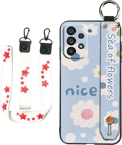 Miniatura 14 de Funda cruzada compatible con Samsung Galaxy A52 5G, con correa para la muñeca, cordón de silicona suave a prueba de golpes, funda protectora