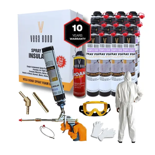 Miniatura 15 de Vega Bond SF001 paquete con pistola, un solo componente premium, autoexpandible, espuma en aerosol de aislamiento de celdas cerradas Purplecoat, 29