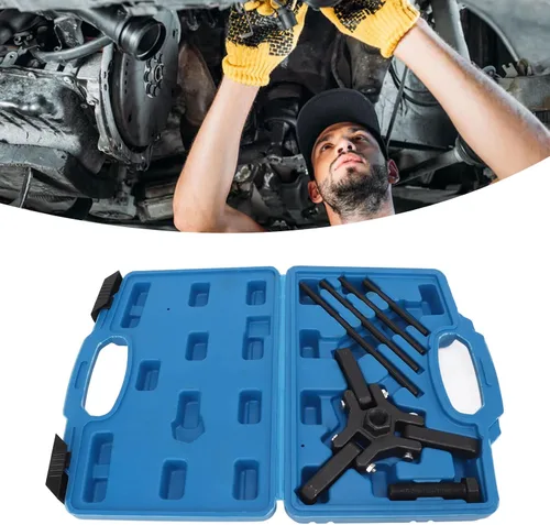 Miniatura 4 de Kits de reparación de equilibrador armónico, juego de extractor de equilibrador armónico, acero al carbono, acabado de óxido negro, kit de polea