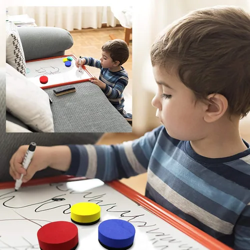 Miniatura 3 de Mini borradores de borrado en seco, paquete de 48 borradores magnéticos para pizarra blanca, limpiador de pizarra para niños y suministros