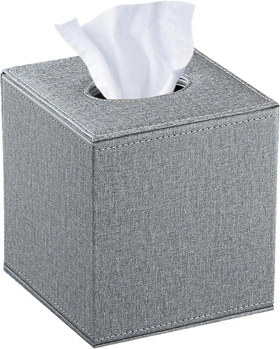 Miniatura 18 de Funda de caja de pañuelos de cuero cuadrado, actualización 99% compatible de gran tamaño, soporte de caja de pañuelos cúbico para papel facial
