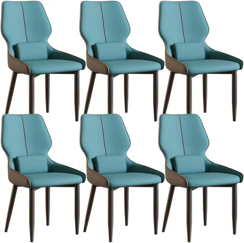 Miniatura 17 de YVYKFZD Juego de sillas de comedor de cuero, sillas de comedor con patas de metal, sillas de cocina tapizadas, silla minimalista sin brazos