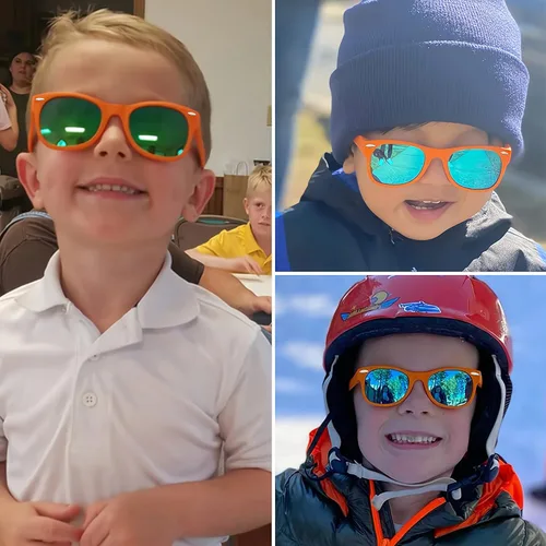 Miniatura 7 de Fsmiling Paquete de 8 gafas de neón para niños, sin lente, gafas de disfraz coloridas para niños y niñas, regalos de fiesta de cumpleaños