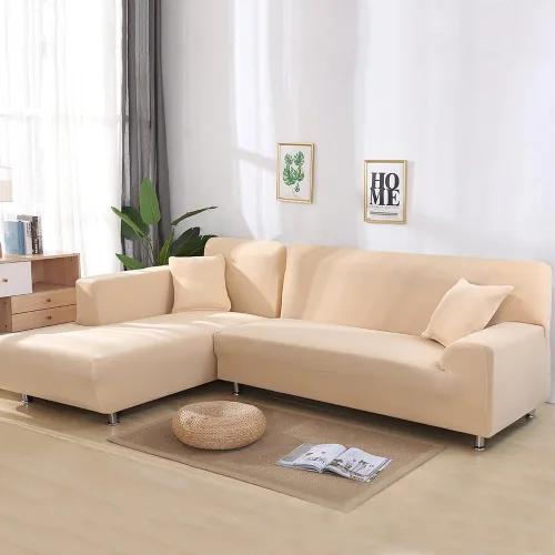 Miniatura 3 de Fundas de sofá modular, 2 fundas elásticas para sofá en forma de L, diván, muebles, funda protectora para niños, perros y mascotas con 2 fundas