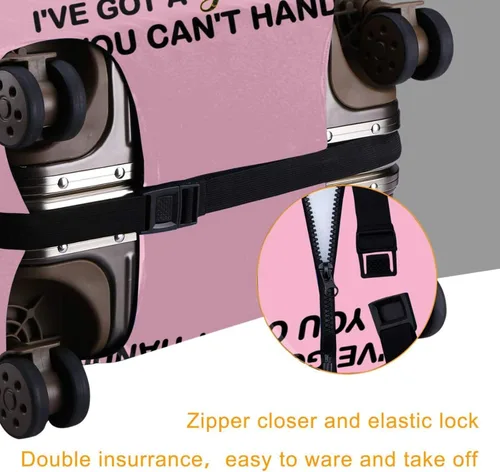 Miniatura 4 de Protector de maleta de viaje para mujer afroamericana, elástica, lavable, funda de equipaje con cremallera oculta adecuada para 18-32 pulgadas