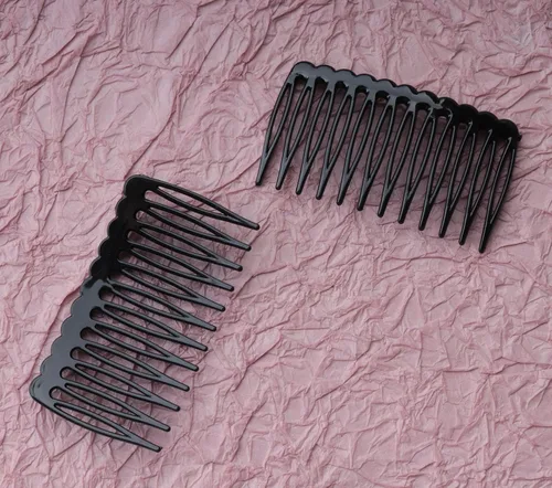 Miniatura 4 de 6 peines laterales de pelo de 12 dientes, 2.4 x 1.4 pulgadas, accesorios para mujeres y niñas, cabello largo fino, grueso, para bodas, fiestas