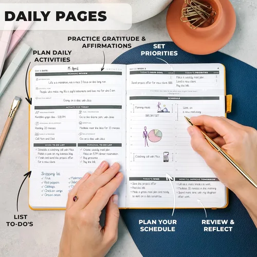 Miniatura 6 de Clever Fox Ultimate Achiever's Goal Planner - Diario de enfoque y productividad de 90 días. Planificador organizador diario, semanal y mensual sin
