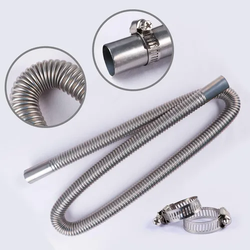 Miniatura 4 de Tubo de escape de acero inoxidable – Extensión de escape diésel flexible de 47 pulgadas para camiones/generadores, tubo anticorrosión con kit
