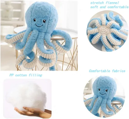 Miniatura 3 de JOSON - Juguetes de pulpo de peluche lindos, animales de peluche suaves en forma de pulpo, regalo de cumpleaños para niñas, niños y adultos