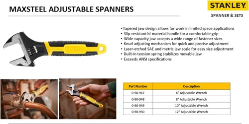 Miniatura 3 de Stanley 0-90-947 Llave ajustable, Plata