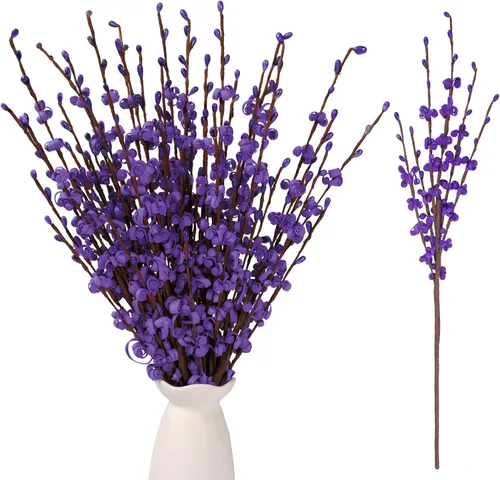 Miniatura 33 de Wootkey 10 Piezas Flores Artificiales de Jazmín de 29.5" de Largo Flores Falsas Ramas Secas para el Día de la Madre Hogar Oficina Bricolaje Arte