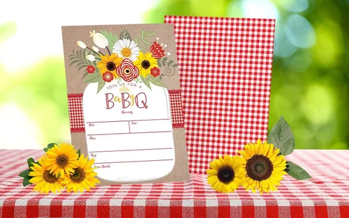 Miniatura 8 de Your Main Event Prints Invitación Baby BBQ – Invitación de Baby Shower – Invitación de verano Baby Q – Tarro Mason Floral – 20 invitaciones