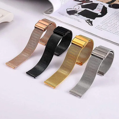 Miniatura 6 de Moran Correa de malla de acero inoxidable de 20 mm, correa de metal de liberación rápida, 18 mm, 20 mm, 22 mm, compatible con Samsung Galaxy Watch