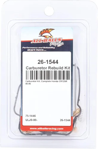 Miniatura 4 de All Balls Kit de carburador de carreras, completo 26-1544 compatible con/reemplazo para Honda CR125R 1990-1995