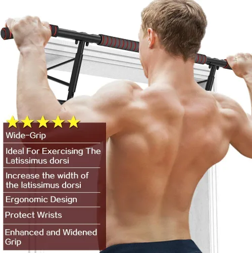 Miniatura 6 de AmazeFan Barra de Dominadas para Puerta con Agarre Ergonómico - Marco de Dominadas de Fitness para Ejercicio de Gimnasio en Casa - Agarre