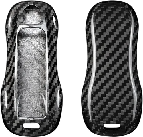 Miniatura 9 de Funda para llavero de fibra de carbono auténtica y genuina 100% pura, ajuste deportivo para Porsche Boxster Turbo Cayenne Panamera Macan Cayman 911