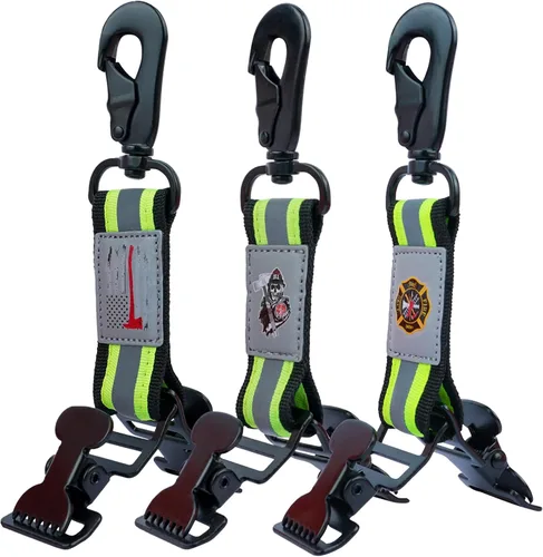 Miniatura 10 de KUNN Clips para Guantes de Bombero de Doble Extremo con Patrón Creativo, Soportes para Guantes de Trabajo de Alta Resistencia, Regalo para Bomberos