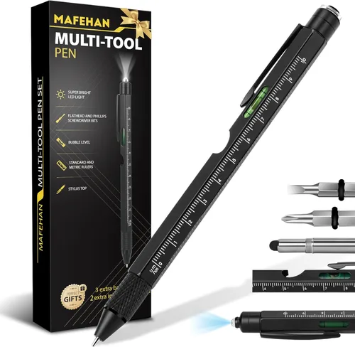 Miniatura 10 de Juego de bolígrafos multiherramienta 10 en 1, regalos de Navidad para papá, abuelo, hombres, rellenos de calcetines, accesorios geniales