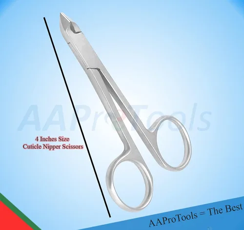 Miniatura 3 de Estilo de pinza de cutícula (tijeras), cortaúcutículas, cortaúñas, con tijeras, mini corta/pinza - Calidad profesional de media mandíbula de acero