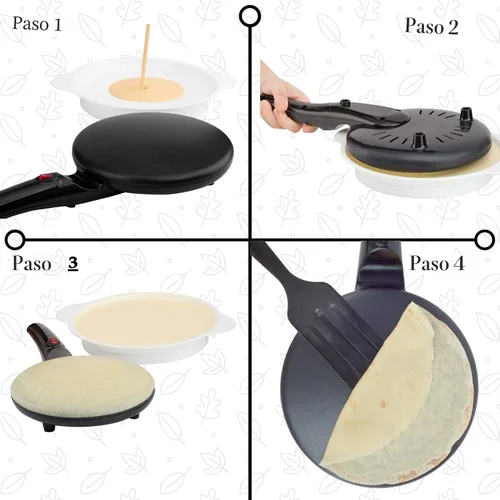 Miniatura 7 de Moss & Stone Máquina Eléctrica para Crepas – Sartén Portátil para Crepas de 8" Antiadherente con Plato de Inmersión, Apagado Automático, Interruptor
