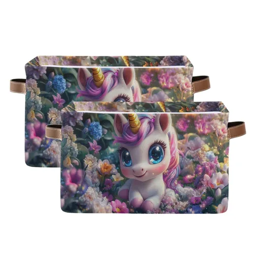 Miniatura 24 de Emelivor ABC - Contenedor de almacenamiento plegable con asa rectangular impermeable ABC Dinosaurios cesta para almacenamiento cubo organizador