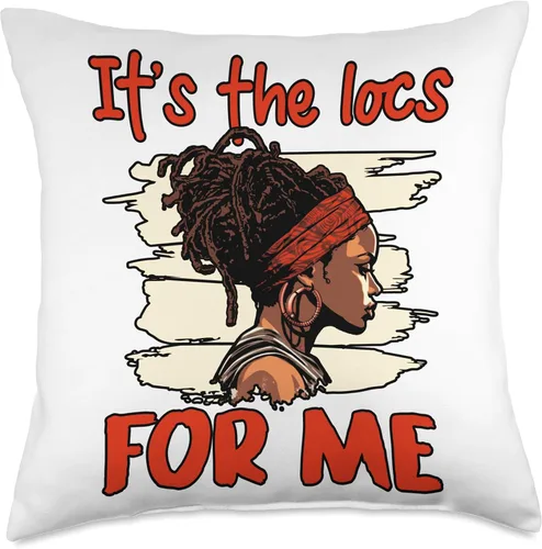 Miniatura 4 de Locs Afro Dreadlocks Love Natural Beauty Hair It's the Locs for Me Afro Hair Black American African Girl Throw Pillow, 16x16, Multicolor