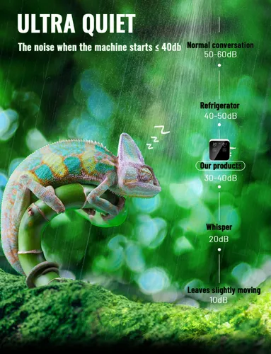 Miniatura 3 de Mister Automático para Reptiles, Sistema Silencioso de Nebulización con Temporizador, Humidificadores de Nebulización para Reptiles con Fines Blanco