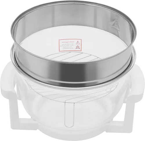 Miniatura 9 de Freidora de aire turbo de 17.96 cuartos de galón, freidora de aire de vidrio de 1400 W con anillo de expansión, horno halógeno visible de 360°
