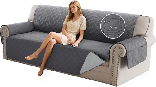 Miniatura 29 de PrinceDeco Funda para Silla y Sofá Impermeable Funda de Sillón Sofá Antideslizante Funda de Sofá Protector de Muebles con Correas Elásticas
