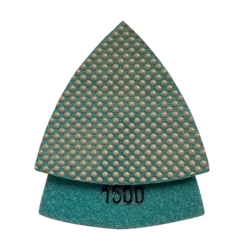 Miniatura 8 de Almohadillas de pulido triangulares de diamante de 3 "para multiherramientas oscilantes, altura de segmento de 0.118 in, galvanizado, grano 60